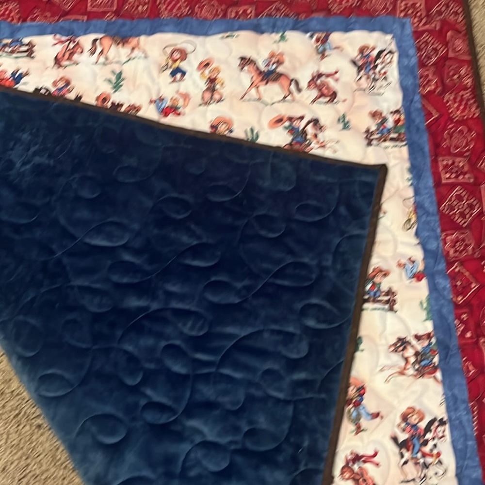 Homemade Western Theme Baby/Toddler Blanket - Picture 4 of 6